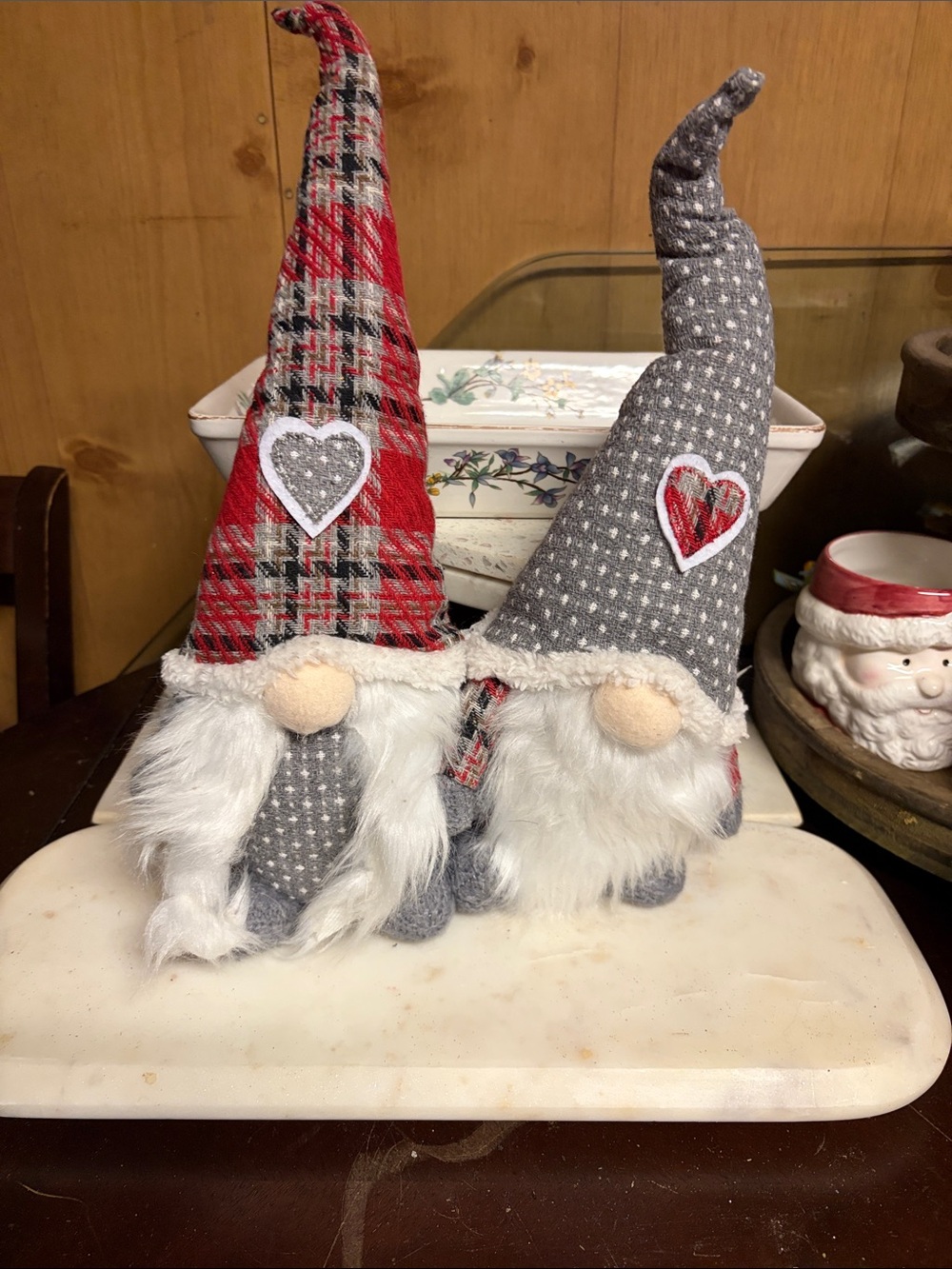 Holiday Gnome Plush Duo – Red & Gray